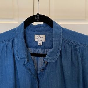 J Crew Indigo Pop-over top